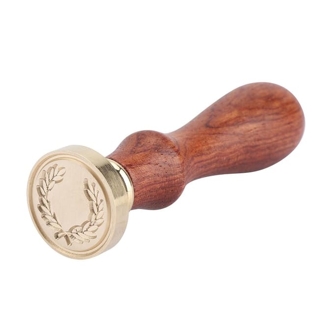 1 bâton de cire à cacheter rétro en bois, tampon classique pour cartes d'invitation de mariage(091) brown