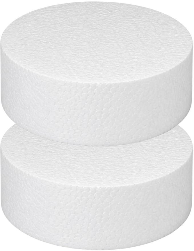 Piepschuim vormen - cirkel - 2x - D12,5 x 4 cm - styropor hobby / DIY vorm - basis knutselfiguren