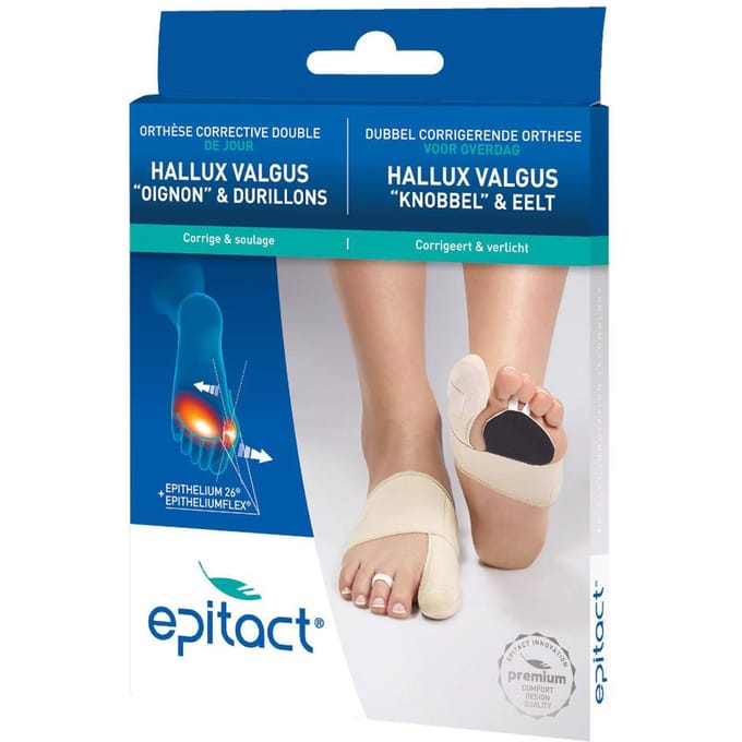 Epitact® Corrigerende Hallux Valgus 'Knobbel' & Eelt Orthese voor Overdag Links Medium 1 Verband(en)