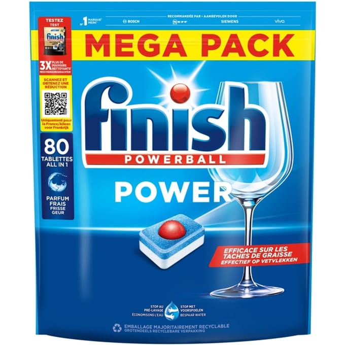 Finish Power All in One Regular Vaatwastabletten - 80 capsules