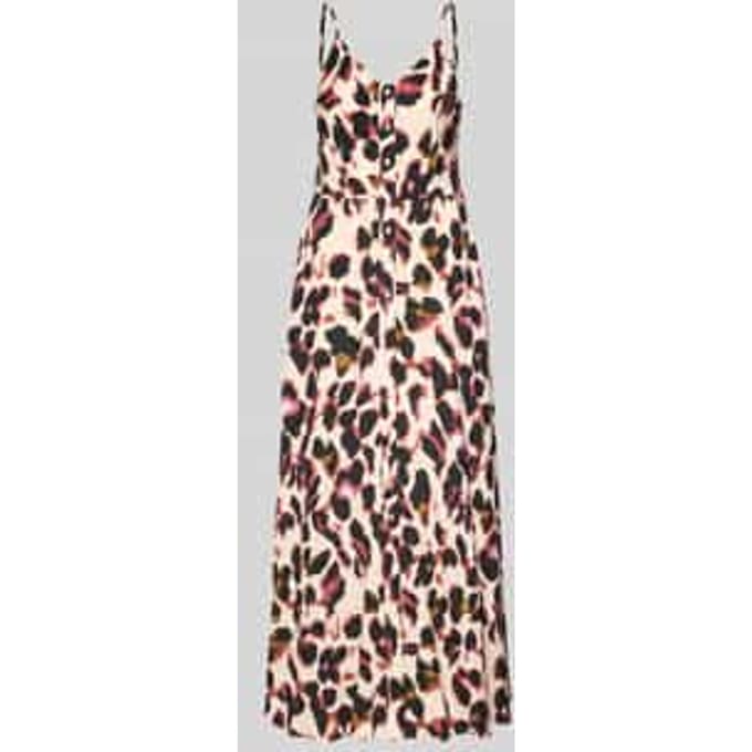 maxi-jurk van viscose met knoopsluiting model 'SAVANNA'