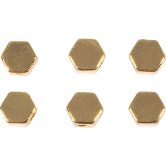 Metalen kralen "Hexagon" - Goud