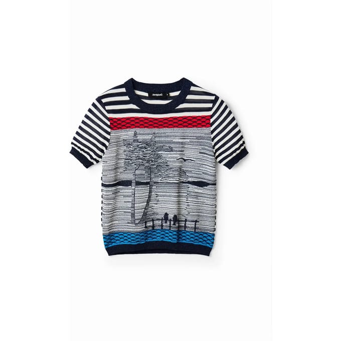 Gebreid zeemans T-shirt voor dames Desigual