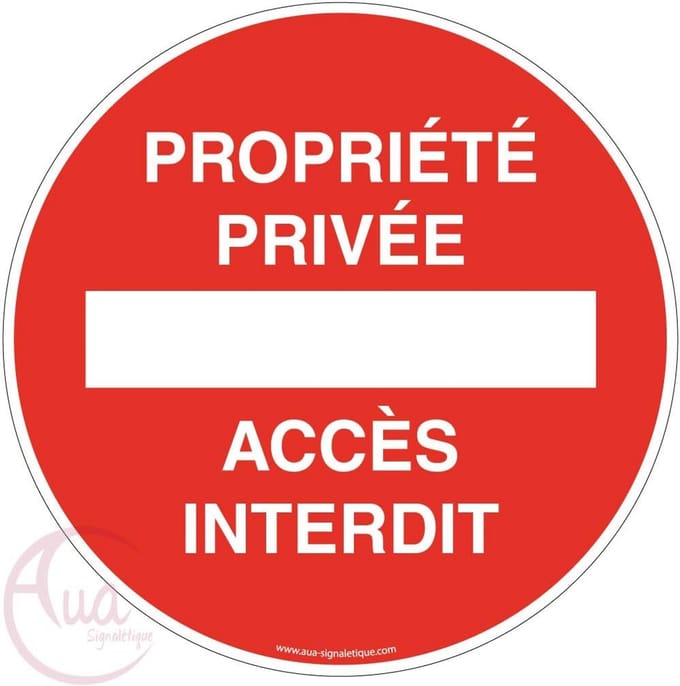Privacy Toegang Verboden Signaalbord - Diameter 230 mm - PVC 1,5 mm