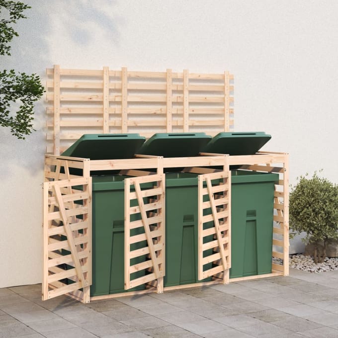 vidaXL - Containerberging - drievoudig - massief - grenenhout