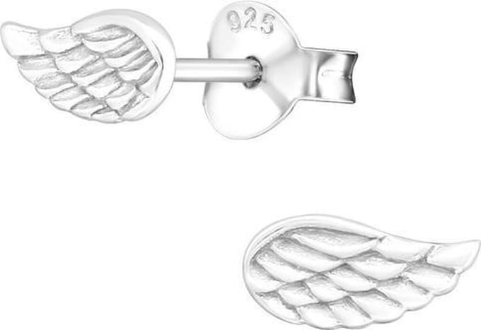 Amanto Oorbellen Elvy - 925 Zilver E-Coating - Vleugel - 8x4mm