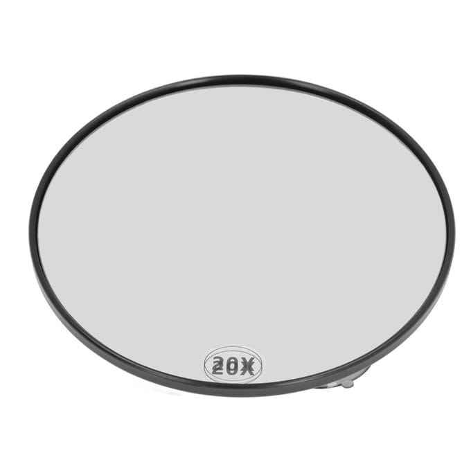 20X Vergrotende Spiegel met 3 Zuignappen Ruimtebesparend Draagbaar Rond Sterke Zuigkracht Make-up Spiegel zwart