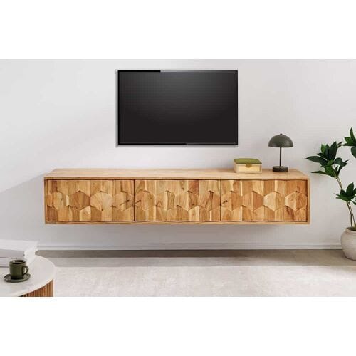 Zwevend tv meubel 3D acaciahout 160 cm