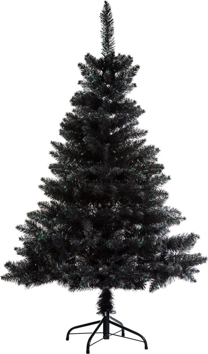 Feeric lights & christmas Kunstkerstboom - zwart - kunststof - H180 cm - met voet