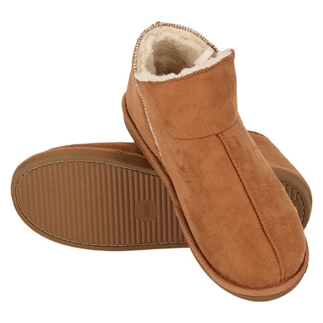 Apollo Dames Pantoffels Suede Cognac Sloffen - Maat 41/42