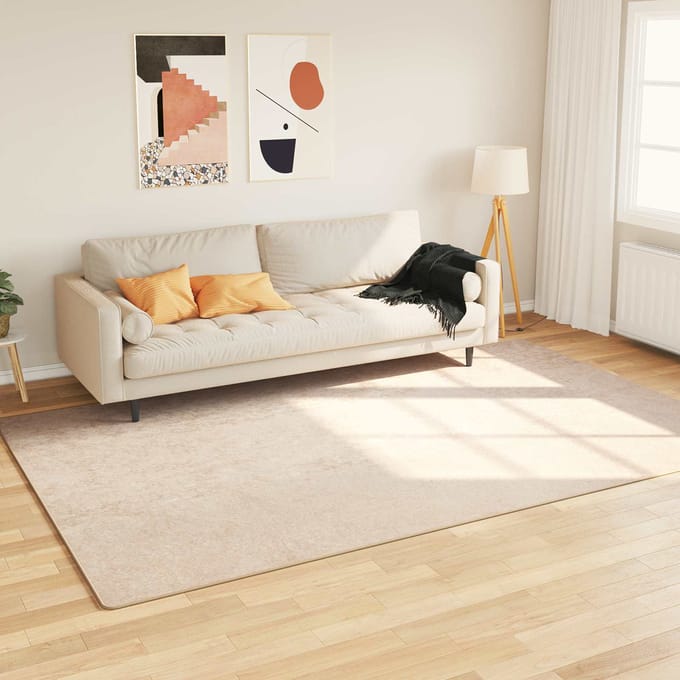 vidaXL - Tapijt - Runner - MARSA - Crèmekleurig - 150 - x - 230 - cm - Polyester - en - PVC