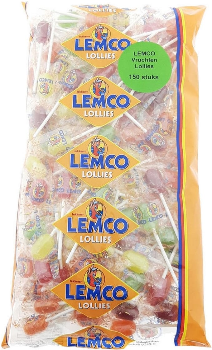 Lemco | Knots Vruchten lollies | 150 stuks | Omdoos 5x