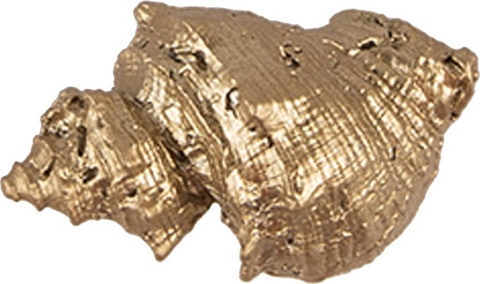 Clayre & Eef Deurknop Schelp 4x3x3 cm Goudkleurig Kunststof