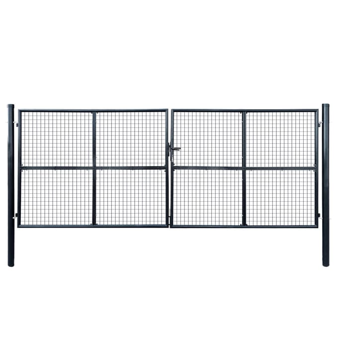 vidaXL Tuinhek van gaas gegalvaniseerd staal 400x150 cm grijs