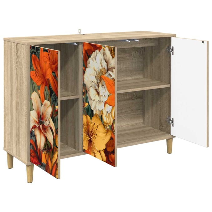 vidaXL - Dressoir - GENNEP - Sonoma - 102 - x - 33 - x - 75 - cm - Bewerkt - hout