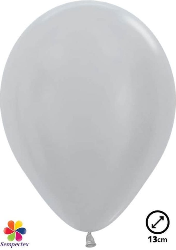 Sempertex 5" 13cm / 50 x ballons KLEIN ballonnen Satin Pearl Silver 481