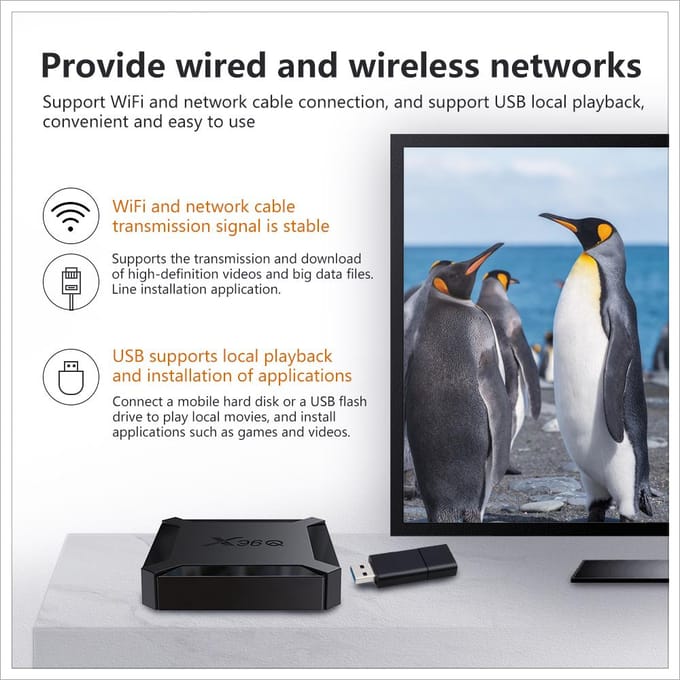 X96Q TV Box Android 10.0 Allwinner H313 Quad Core ARM Cortex A53 TV Set Top Box Ondersteuning 4K 3D Media Player US Plug zwart