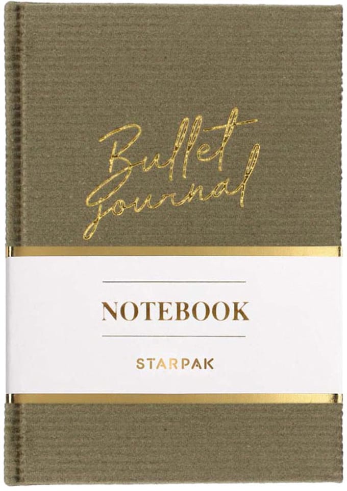 Lobbes notitieboek A5 ribfluweel bullet journal multikleur.