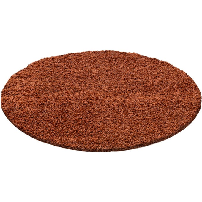 Muratap Basic rond shaggy vloerkleed terra / oranje hoogpolig- 200 cm rond
