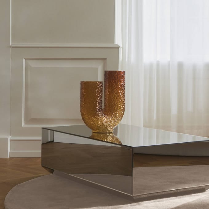 AYTM Vaas Arura, barnsteen, hoogte 40 cm, breedte 34 cm, glas