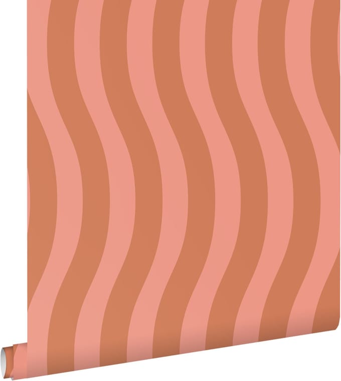 ESTAhome behang golvende strepen roze - 50 x 900 cm - 131609