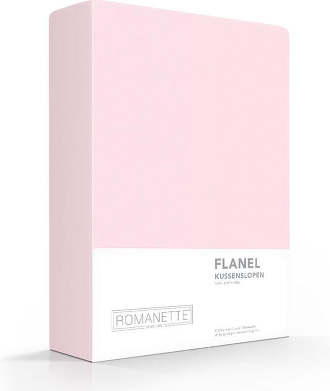 Romanette Flanel rose Flanel, 100 % katoen Kussensloop 65x65