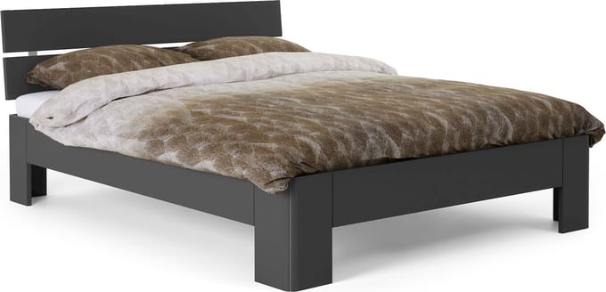 B Bright Fresh 450 Bed met Hoofdbord 90x220cm - Bedframe Antraciet - Eenpersoonsbedden - Instaphoogte: 45c