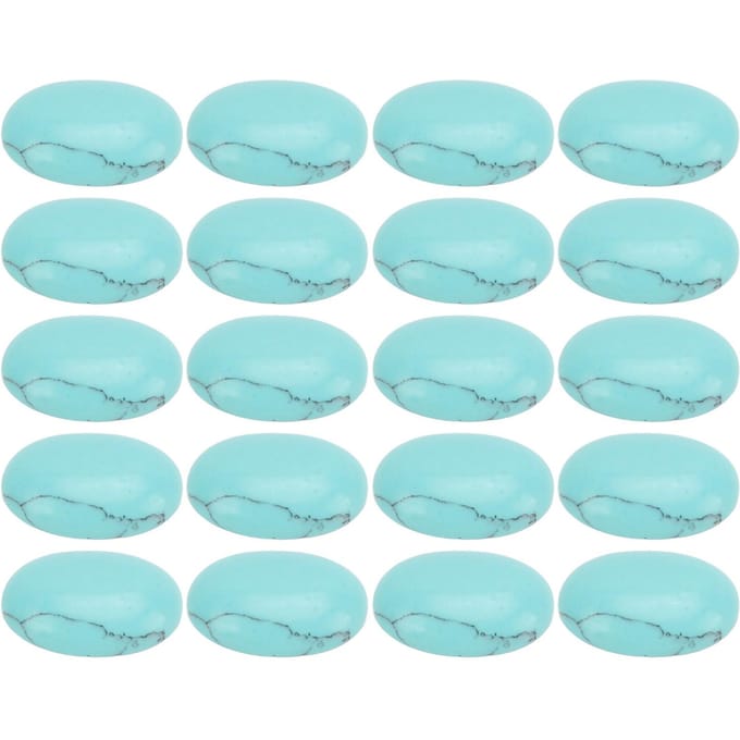 20 STUKS Natuurlijke Ovalen Platte Achterkant Cabochons 18x13mm Ei Vormig Turkoois voor Sieraden Ambacht Kralen Maken white