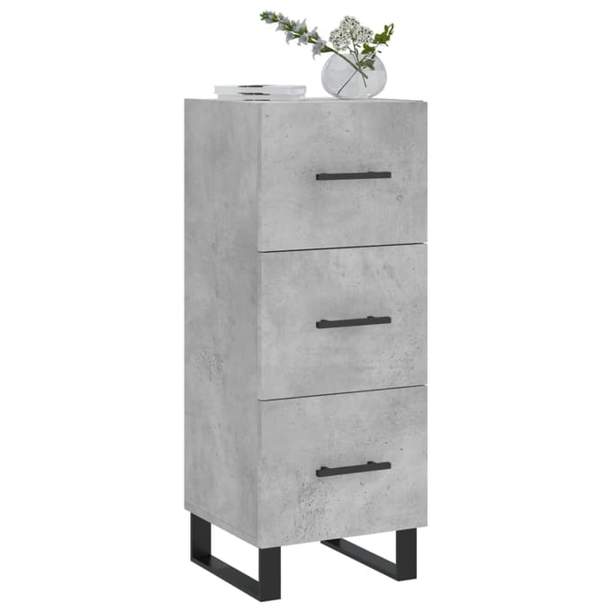 vidaXL - Dressoir - 34,5x34x90 - cm - bewerkt - hout - betongrijs