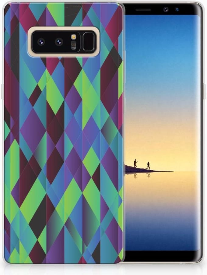 Samsung Galaxy Note 8 TPU Hoesje Abstract Green Blue