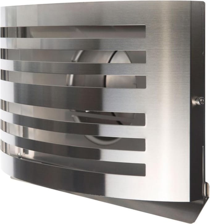 Overdruk Ventilatierooster Alfa 12.5 cm Geborsteld RVS