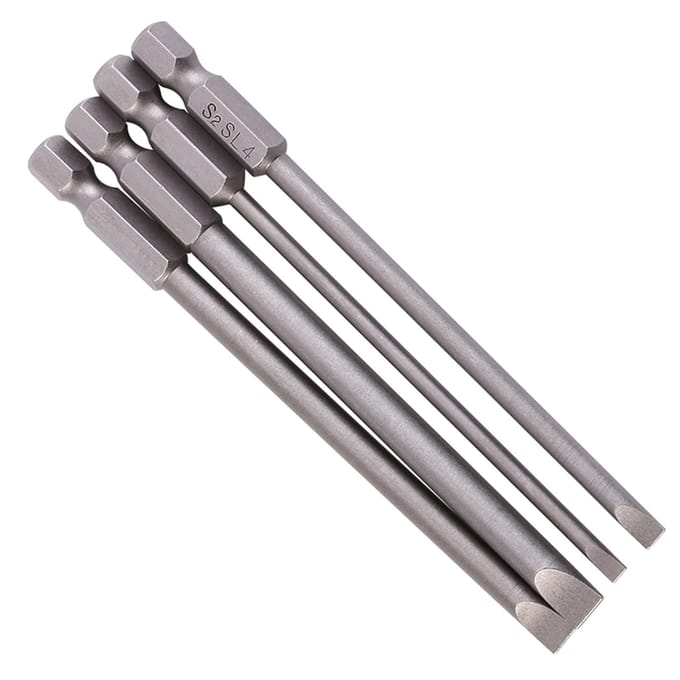 4 stuks 100mm S2 Legeringsstaal 14  Zeskant Schacht 3mm6mm Magnetische Sleufschroevendraaier Bits