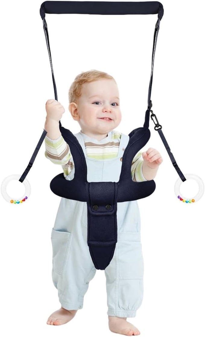 Kinder Loopgordel - Hulp Gordel - Eerste Stapjes Leren - Verstelbare Band - 32 x 83 cm - Blauw