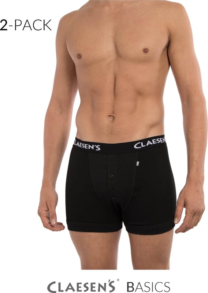 Claesen's® - Boxershort Rib zwart 2-PackCL 2033-Black-M