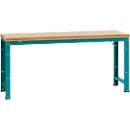Manuflex werkbank Profi standaard, Tafelblad multiplex B 2000 x D 700, waterblauw