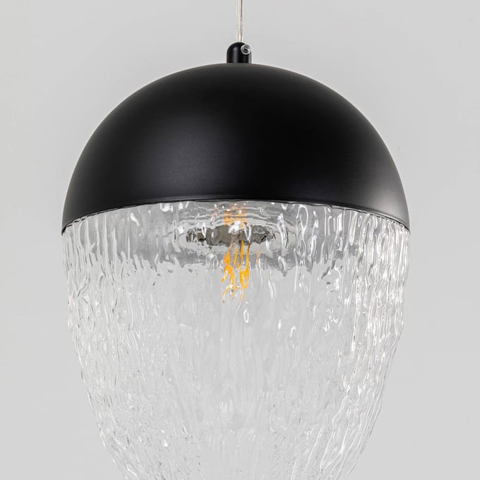 KARE Frozen hanglamp 1-lamp zwart Ø 20cm