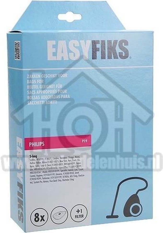 Stofzuigerzak Philips Sydney Mobilo Poly (8st) + Filter
