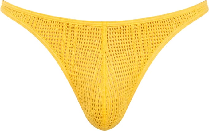 Barcode Berlin Thong Gor Yellow - MAAT S - Erotisch Heren Ondergoed - String voor Man - Sexy mannen String