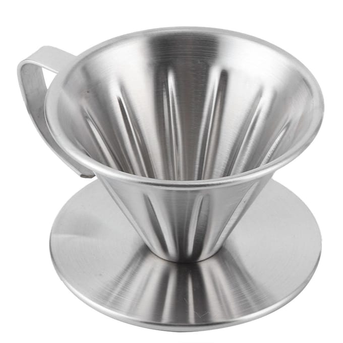 Roestvrijstalen Pour Over Koffie Dripper Kegel Filter Kop Standaard Koffiemachine Accessoires Thuis gray