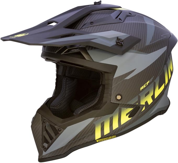 Merlin Recon Code Matt Carbon Motocrosshelm -