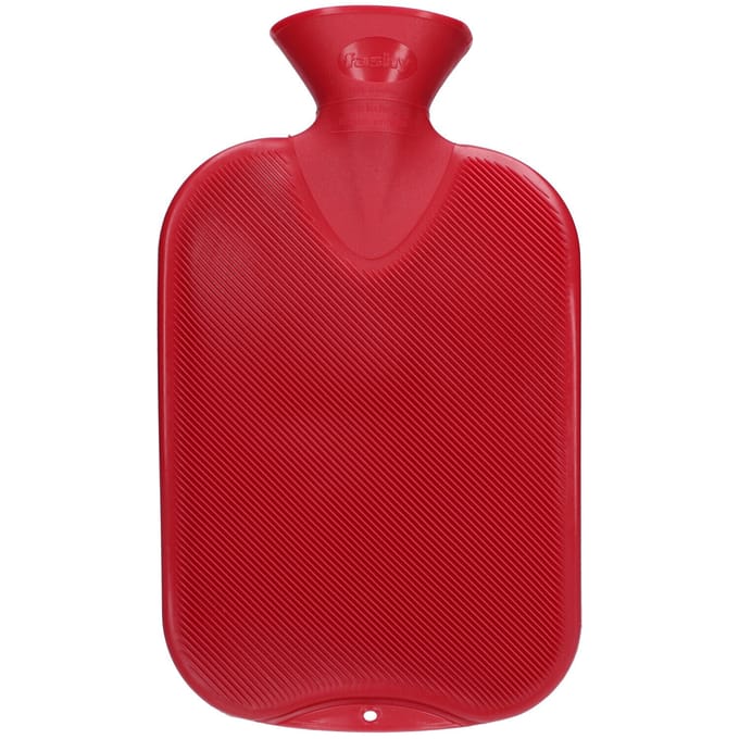 Fashy warm water kruik - dubbelzijdig geribbeld - cranberry - 2 liter