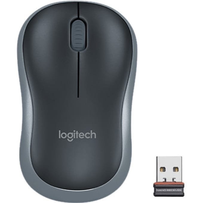 Logitech M185 Wireless PC Mouse - Grey - Muis - Optisch - 3 knoppen - Grijs