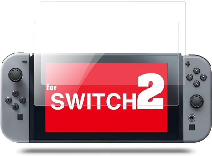 Dailygoods- Displaybeschermfolie Krasbestendig - HD-Bescherming - Gehard Glas - Vuilafstotend - Voor Switch 2 - Helder Scherm - Screenprotector