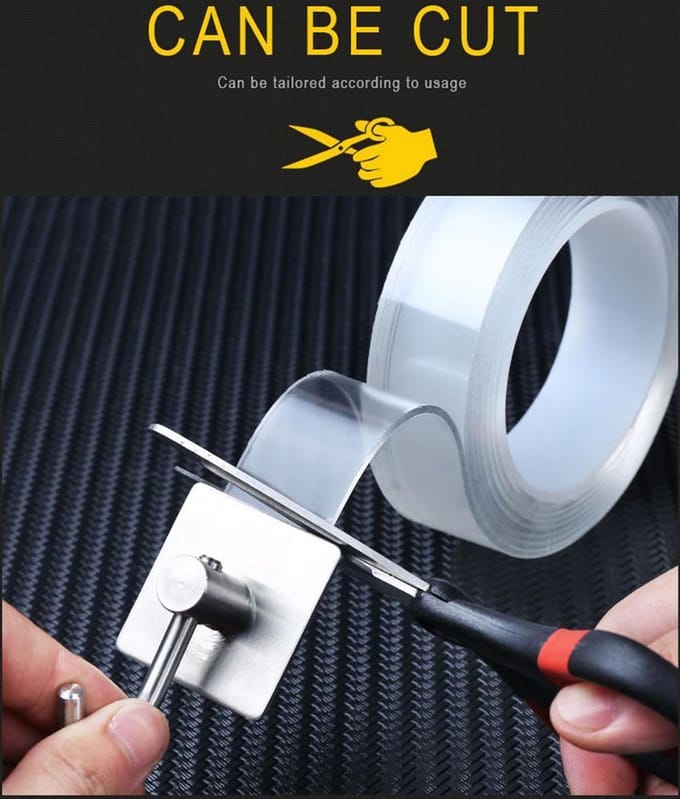 DW4Trading Dubbelzijdige Nanotape - Herbruikbaar - 30x1 mm - Lengte 5 meter - Transparant