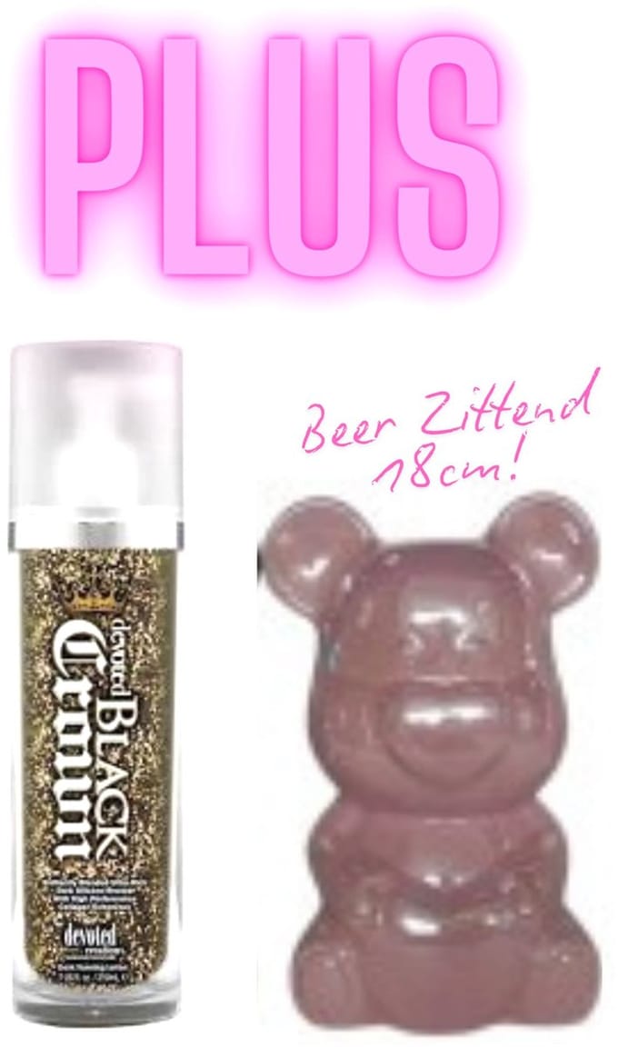 Devoted Creations Black Crown 210 ml plus Zittende Beer Roze