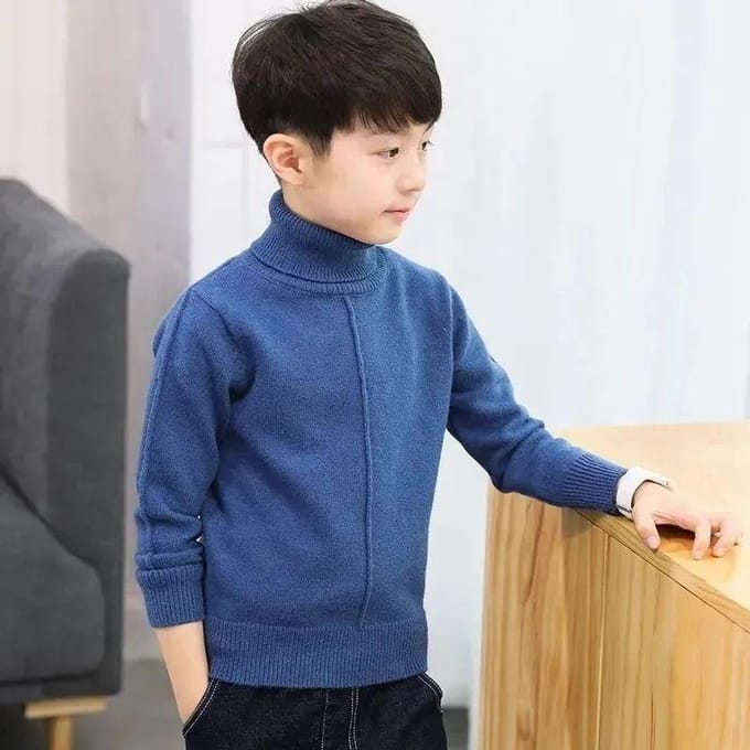 Pull pour enfant Pull col rond Pull tricoté d'hiver Pull d'hiver épais et chaud 140 gray