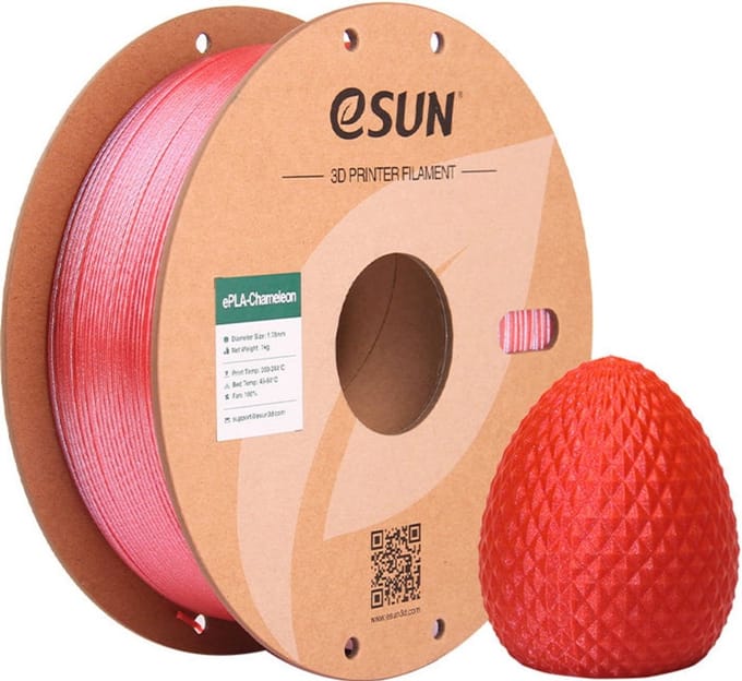 eSun ePLA-Chameleon Framboosrood / Raspberry red 1kg - 1.75mm - 3D printer filament