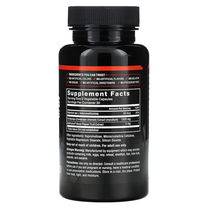 Force Factor, Fondamental, Cordyceps sinensis, 1 000 mg, 60 gélules (500 mg par gélule)