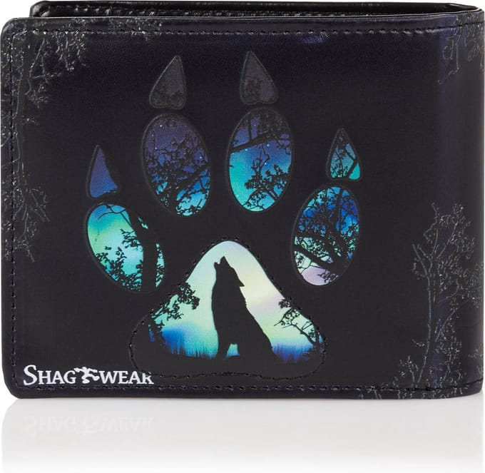 Shagwear Portemonnee - Stoere Billfold Heren Portemonnee - Mannen - Kunstleer - Wolf (009689W)