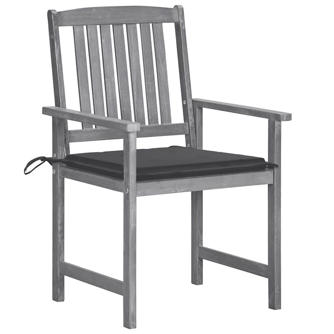 vidaXL - Tuinstoelen - 6 - st - met - kussens - massief - acaciahout - grijs